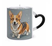 ERSTSNCK Corgi Pattern Corgi Pattern Color Changing Mug Heat Changing Coffee Mugs Funny Magic Cup Heat Sensitive Travel Mug Novelty Coffee Cups Personalized Customized Gift Idea for Men & Women 11 Oz
