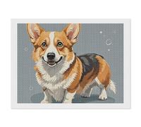 ERSTSNCK Corgi Pattern Corgi Pattern Diamond Painting Kits for Adults 12"x16" 5D Diamond Art Kits for Beginners DIY Full Drill Round Diamonds Gem Art Crafts Painting for Home Wall Decor