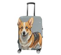 ERSTSNCK Corgi Pattern Corgi Pattern Luggage Suitcase Covers Elastic Washable Cute Luggage Protector Travel Suitcase Protective Cover For Adult (Fit 19-32 Inch Luggages) X-Large, white, XL, Corgi