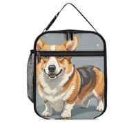 ERSTSNCK Corgi Pattern Corgi Pattern Lunch Bag for Adults Reusable Insulated Lunchbox Leakproof Small Lunch Box Tote for Men & Women Portable Food Cooler Bag for Work, Office, Picnics
