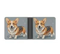 ERSTSNCK Corgi Pattern Corgi Pattern Wallet for Men Bifold Rfid Blocking Slim Money Clip Front Pocket Wallet Card Holder
