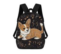 ERSTSNCK Corgi Who Loves Music Laptop Backpack for Travel Work Cute Bookbag Computer Backpack Casual Daypack