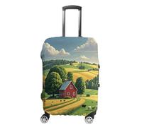 ERSTSNCK Country Farm Luggage Suitcase Covers Elastic Washable Cute Luggage Protector Travel Suitcase Protective Cover For Adult (Fit 19-32 Inch Luggages) X-Large, white, S, Country Farm