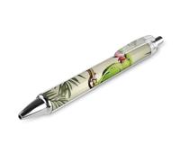 ERSTSNCK Couple Parrots Olive Black Ballpoint Pens Fine Point (0.5mm) Black Ink Pen Retractable Ball Point Pens with Comfortable Full Grip for Journaling, And Office Writing Ideal 1 PCS