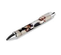 ERSTSNCK Cow Black And White Spot Black Ballpoint Pens Fine Point (0.5mm) Black Ink Pen Retractable Ball Point Pens with Comfortable Full Grip for Journaling, And Office Writing Ideal 1 PCS