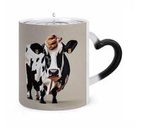 ERSTSNCK Cow Black And White Spot Color Changing Mug Heat Changing Coffee Mugs Funny Magic Cup Heat Sensitive Travel Mug Novelty Coffee Cups Personalized Customized Gift Idea for Men & Women 11 Oz