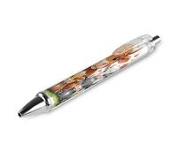 ERSTSNCK Cow Black Ballpoint Pens Fine Point (0.5mm) Black Ink Pen Retractable Ball Point Pens with Comfortable Full Grip for Journaling, And Office Writing Ideal 1 PCS