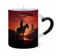 ERSTSNCK Cowboy West Color Changing Mug Heat Changing Coffee Mugs Funny Magic Cup Heat Sensitive Travel Mug Novelty Coffee Cups Personalized Customized Gift Idea for Men & Women 11 Oz