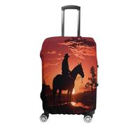 ERSTSNCK Cowboy West Luggage Suitcase Covers Elastic Washable Cute Luggage Protector Travel Suitcase Protective Cover For Adult (Fit 19-32 Inch Luggages), white, Small, Cowboy West