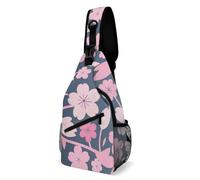 ERSTSNCK Crossbody Sling Bag Casual Backpack for Women Men Travel Chest Bag Blue Pink Cherry Shoulder Bags Side Backpack Daypack for Travel Hiking Cycling
