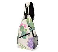 ERSTSNCK Crossbody Sling Bag Casual Backpack for Women Men Travel Chest Bag Cactus Shoulder Bags Side Backpack Daypack for Travel Hiking Cycling