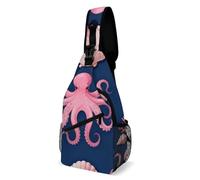 ERSTSNCK Crossbody Sling Bag Casual Backpack for Women Men Travel Chest Bag Octopus Tentacle Shoulder Bags Side Backpack Daypack for Travel Hiking Cycling