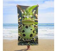 ERSTSNCK Crown Frog Beach Towel Oversized 31" X 63" Absorbent Towels Quick Dry Pool Towel Lightweight Bath Towels Sandproof Beach Blanket for Gym Swimming Sports Travel Gifts
