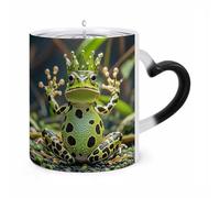 ERSTSNCK Crown Frog Color Changing Mug Heat Changing Coffee Mugs Funny Magic Cup Heat Sensitive Travel Mug Novelty Coffee Cups Personalized Customized Gift Idea for Men & Women 11 Oz