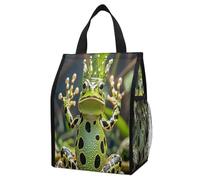 ERSTSNCK Crown Frog Insulated Lunch Bag Leakproof Insulated Cooler Bags Reusable Cooler Tote Foldable Lunchbox for Adult Women Men for Work Travel Picnic