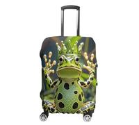 ERSTSNCK Crown Frog Luggage Suitcase Covers Elastic Washable Cute Luggage Protector Travel Suitcase Protective Cover For Adult (Fit 19-32 Inch Luggages) X-Large, white, L, Crown Frog