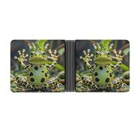 ERSTSNCK Crown Frog Wallet for Men Bifold Rfid Blocking Slim Money Clip Front Pocket Wallet Card Holder