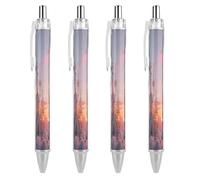 ERSTSNCK Crystal Castle in The Sky Black Ballpoint Pens Fine Point (0.5mm) Black Ink Pen Retractable Ball Point Pens with Comfortable Full Grip for Journaling, And Office Writing Ideal 4 PCS