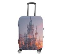 ERSTSNCK Crystal Castle in The Sky Luggage Suitcase Covers Elastic Washable Cute Luggage Protector Travel Suitcase Protective Cover For Adult (Fit 19-32 Inch Luggages) X-Large, white, XL, Crystal