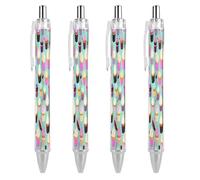 ERSTSNCK Cupcake Pattern Black Ballpoint Pens Fine Point (0.5mm) Black Ink Pen Retractable Ball Point Pens with Comfortable Full Grip for Journaling, And Office Writing Ideal 4 PCS