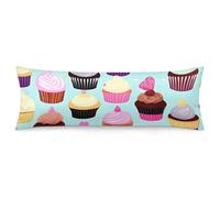 ERSTSNCK Cupcake Patterns Body Pillow Pillowcase 20"x54" Lumbar Throw Pillow Covers with Hidden Zipper Breathable & Cozy Full Long Bodypillow Case Cover for Sleeping Bedroom Couch Sofa Decor