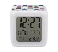 ERSTSNCK Cupcake Patterns Night Light Alarm Clock LED Display Alarms for Bedroom Smart Digital Alarm Clock Wtih 7 Colorful Ambient Lights Sleep Timer for Heavy Sleepers Simple Operation