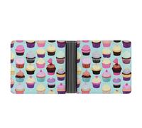 ERSTSNCK Cupcake Patterns Wallet for Men Bifold Rfid Blocking Slim Money Clip Front Pocket Wallet Card Holder