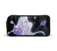 ERSTSNCK Cute Aesthetic Pencil Case - Abstract Art Graffiti Double Zipper Pen Bag for Women Big Capacity Pencil Pouch, Portable Makeup & Stationery Organizer for Office Travel