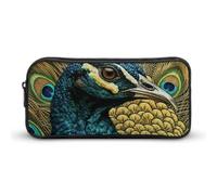 ERSTSNCK Cute Aesthetic Pencil Case - Animal Patterns Double Zipper Pen Bag for Women Big Capacity Pencil Pouch, Portable Makeup & Stationery Organizer for Office Travel