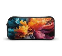 ERSTSNCK Cute Aesthetic Pencil Case - Bold Color Mix Double Zipper Pen Bag for Women Big Capacity Pencil Pouch, Portable Makeup & Stationery Organizer for Office Travel