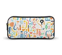 ERSTSNCK Cute Aesthetic Pencil Case - Fun Colorful Patterns Double Zipper Pen Bag for Women Big Capacity Pencil Pouch, Portable Makeup & Stationery Organizer for Office Travel