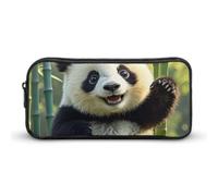 ERSTSNCK Cute Aesthetic Pencil Case - Funny Panda Double Zipper Pen Bag for Women Big Capacity Pencil Pouch, Portable Makeup & Stationery Organizer for Office Travel