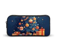 ERSTSNCK Cute Aesthetic Pencil Case - Gifts Under The Christmas Tree Double Zipper Pen Bag for Women Big Capacity Pencil Pouch, Portable Makeup & Stationery Organizer for Office Travel