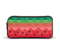 ERSTSNCK Cute Aesthetic Pencil Case - Gradient Watermelon Double Zipper Pen Bag for Women Big Capacity Pencil Pouch, Portable Makeup & Stationery Organizer for Office Travel