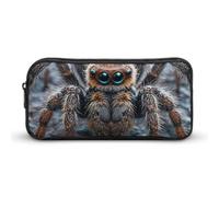 ERSTSNCK Cute Aesthetic Pencil Case - Ground Spider Double Zipper Pen Bag for Women Big Capacity Pencil Pouch, Portable Makeup & Stationery Organizer for Office Travel