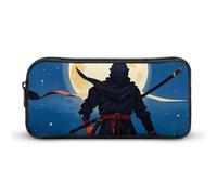 ERSTSNCK Cute Aesthetic Pencil Case - Moonlight Watercolor Style Ninja Double Zipper Pen Bag for Women Big Capacity Pencil Pouch, Portable Makeup & Stationery Organizer for Office Travel