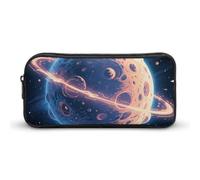 ERSTSNCK Cute Aesthetic Pencil Case - Mysterious Planet Double Zipper Pen Bag for Women Big Capacity Pencil Pouch, Portable Makeup & Stationery Organizer for Office Travel