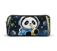 ERSTSNCK Cute Aesthetic Pencil Case - Spacesuit - Helmet Panda Double Zipper Pen Bag for Women Big Capacity Pencil Pouch, Portable Makeup & Stationery Organizer for Office Travel