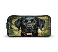 ERSTSNCK Cute Aesthetic Pencil Case - Surrounded by Green Splash Circle Double Zipper Pen Bag for Women Big Capacity Pencil Pouch, Portable Makeup & Stationery Organizer for Office Travel