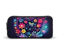 ERSTSNCK Cute Aesthetic Pencil Case - With Flower Pattern Double Zipper Pen Bag for Women Big Capacity Pencil Pouch, Portable Makeup & Stationery Organizer for Office Travel