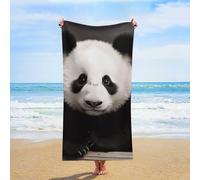 ERSTSNCK Cute Black and White Panda Beach Towel Oversized 31" X 63" Absorbent Towels Quick Dry Pool Towel Lightweight Bath Towels Sandproof Beach Blanket for Gym Swimming Sports Travel Gifts