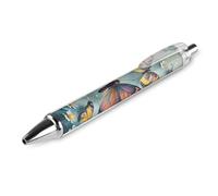 ERSTSNCK Cute Butterflies Black Ballpoint Pens Fine Point (0.5mm) Black Ink Pen Retractable Ball Point Pens with Comfortable Full Grip for Journaling, And Office Writing Ideal 1 PCS