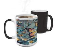 ERSTSNCK Cute Butterflies Color Changing Mug Heat Changing Coffee Mug Funny Magic Cup Heat Sensitive Travel Mugs Novelty Coffee Cups Personalized Customized Gift for Men Women 11 Oz