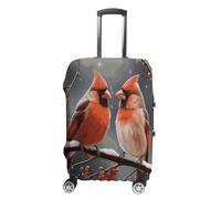 ERSTSNCK Cute Cardinal Birds Luggage Suitcase Covers Elastic Washable Cute Luggage Protector Travel Suitcase Protective Cover For Adult (Fit 19-32 Inch Luggages), white, M, Cute Cardinal Birds