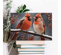 ERSTSNCK Cute Cardinal Birds Wall Decor For Living Room Large Canvas Wall Art For Bedroom Modern Office Pictures Wall Artwork Landscape Paintings Canvas Art Prints Home Decorations 12x08inch(30x20cm)