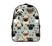 ERSTSNCK Cute Chihuahua Pug Pattern Laptop Backpack for Travel Work, 16In Cute Bookbag, Computer Backpack, Casual Daypack