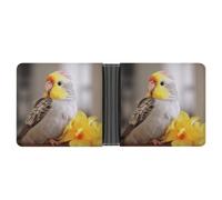 ERSTSNCK Cute Cockatiel Wallet for Men Bifold Rfid Blocking Slim Money Clip Front Pocket Wallet Card Holder