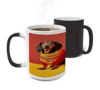 ERSTSNCK Cute Dachshund Color Changing Mug Heat Changing Coffee Mug Funny Magic Cup Heat Sensitive Travel Mugs Novelty Coffee Cups Personalized Customized Gift for Men Women 11 Oz