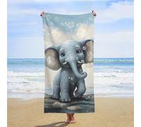 ERSTSNCK Cute Elephant Play Bubbles Beach Towel Oversized 31" X 63" Absorbent Towels Quick Dry Pool Towel Lightweight Bath Towels Sandproof Beach Blanket for Gym Swimming Sports Travel Gifts
