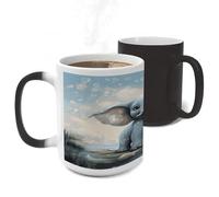 ERSTSNCK Cute Elephant Play Bubbles Color Changing Mug Heat Changing Coffee Mug Funny Magic Cup Heat Sensitive Travel Mugs Novelty Coffee Cups Personalized Customized Gift for Men Women 11 Oz